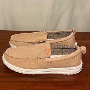 Hey Dude Wally Grip Moc Craft Leather Slip On Shoes Mens 10